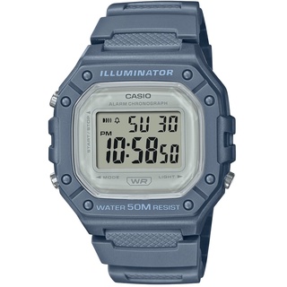 【CASIO】卡西歐多功能粉系大型電子錶-粉藍 W-218HC-2A 臺灣卡西歐保固一年