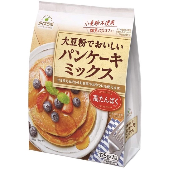 裏室2店 | 現貨 | 日本marukome 大豆粉 鬆餅粉 減糖30% 減醣 無麩質 大豆鬆餅粉