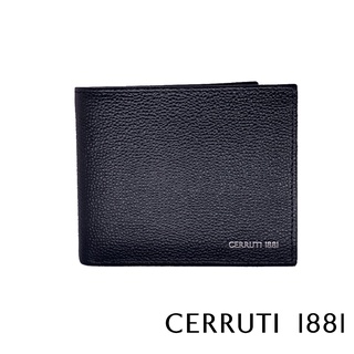 【Cerruti 1881】頂級 義大利 小牛皮 男用短夾 12卡 短夾 KIRK系列(黑色 CEPU05400M)