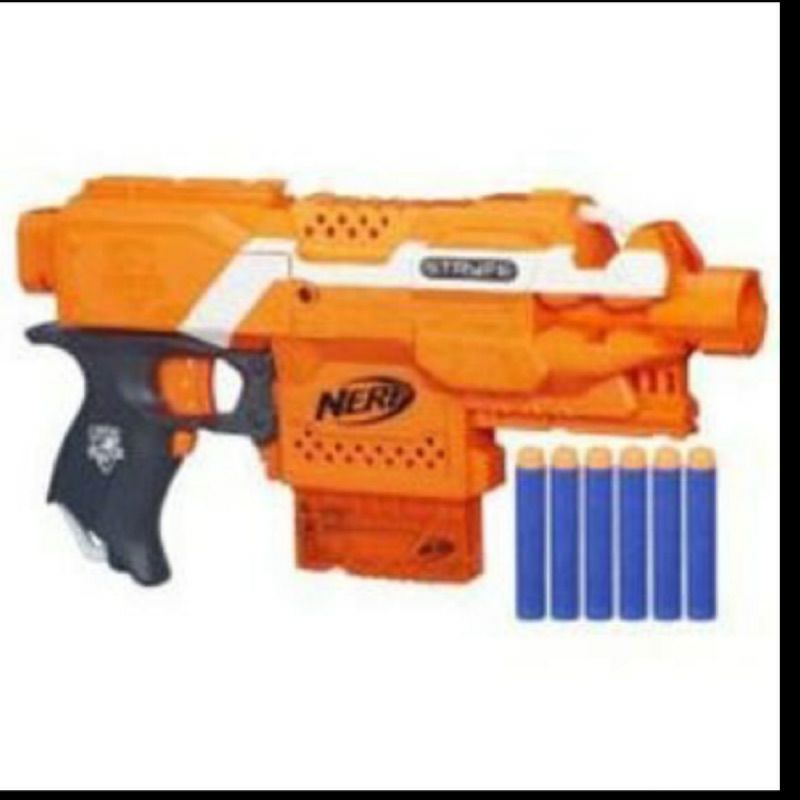 橘扳機 nerf 殲滅者自動衝鋒槍 含電池4顆