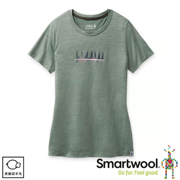 【SmartWool 美國 女 Merino Sport 150 好友時光T恤《鼠尾草綠》】SW000722/排汗衣