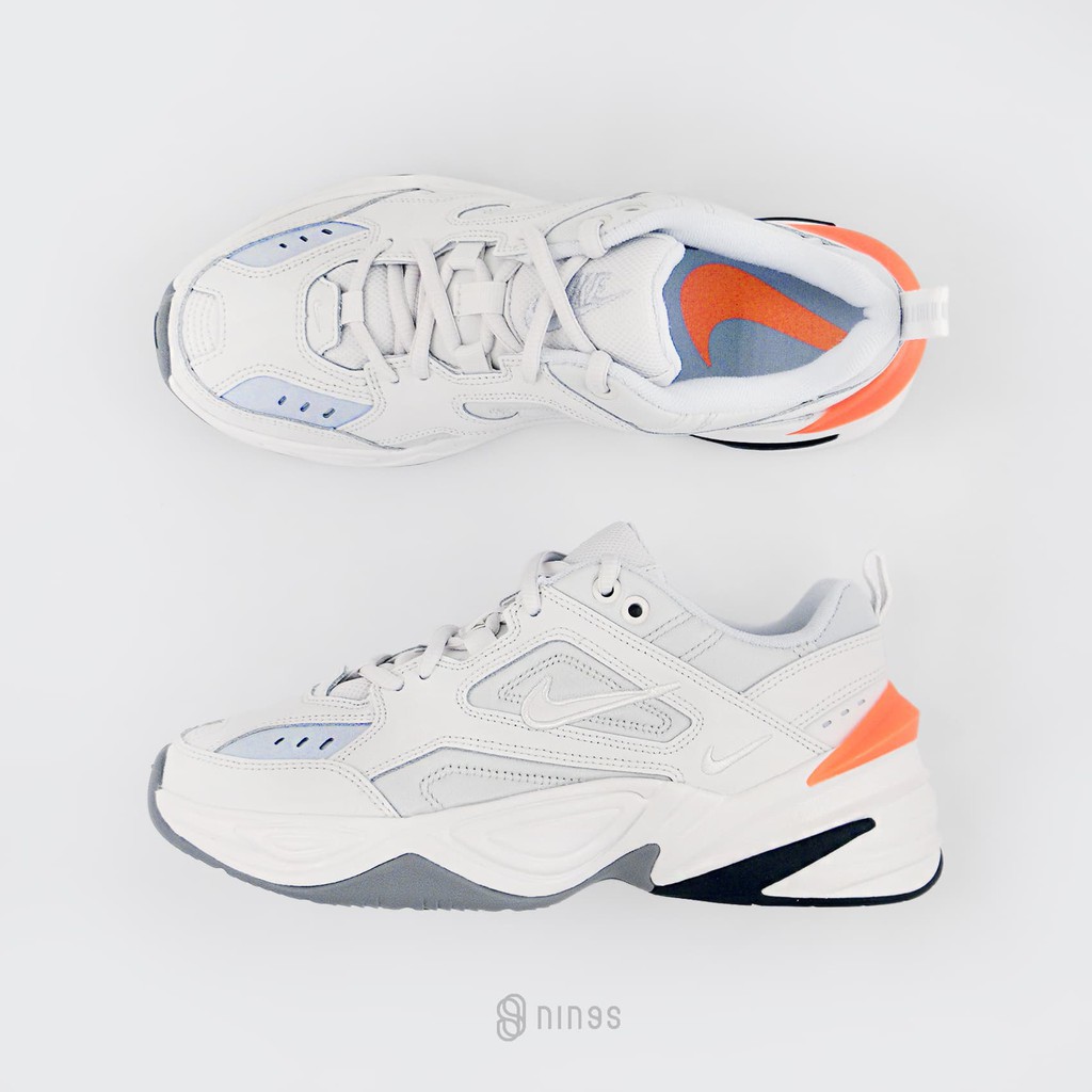 nike tekno orange white