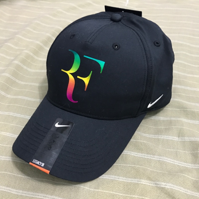 NIKE老帽 Federer Drift-Fit Cap Logo費德勒 彩虹黑色老帽