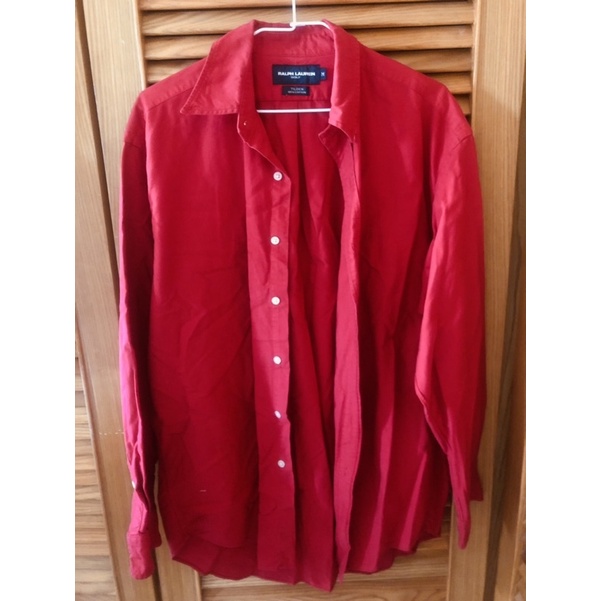 限時特賣 Polo Ralph Lauren 紅色 古著襯衫 男版