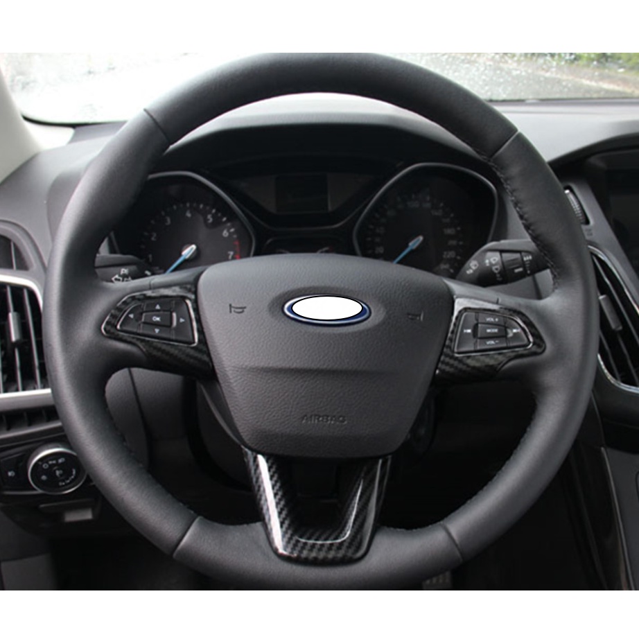 15-18年 福特 Ford Focus MK3.5  碳纖維 方向盤飾片 裝飾框 按鍵保護貼