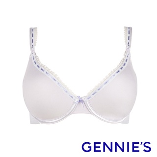 【Gennies 奇妮】010系列 細蕾絲緞帶包覆哺乳內衣-紫(TA27)