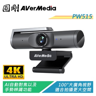 圓剛 PW515 AI自動對焦4K網路攝影機 台灣製造 100度超廣角大範圍輕鬆拍攝【電子超商】
