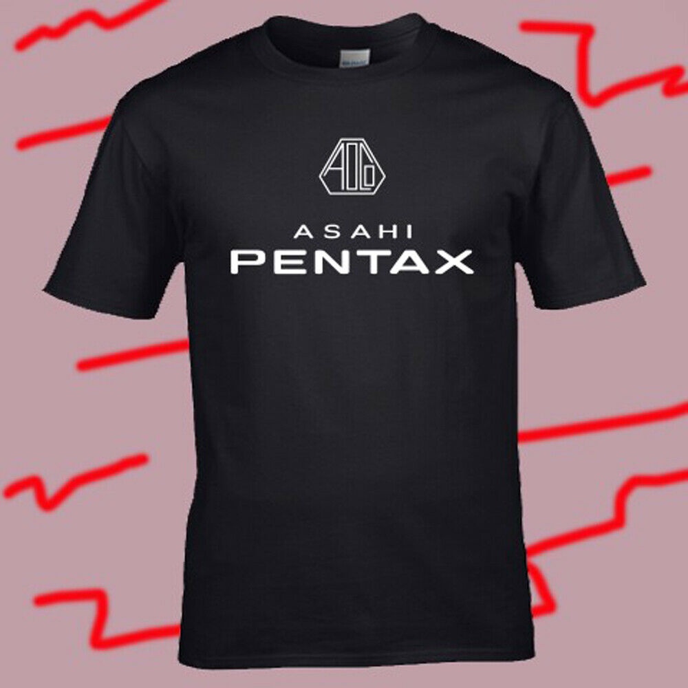 暢銷夏季 T 恤 Mans Asahi Pentax 相機男士黑色 T 恤