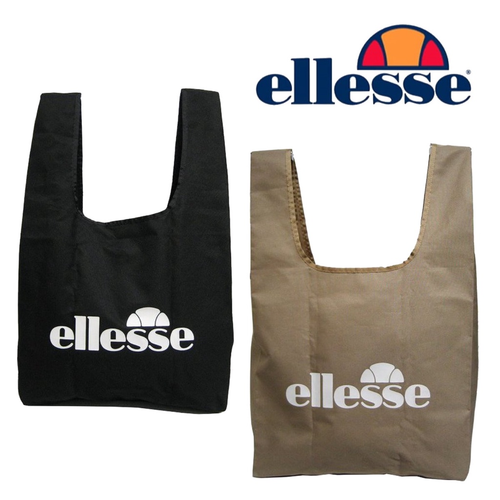 日本 ELLESSE 義式 經典 休閒 品牌 收納 輕巧 方便 環保 重複使用 提袋 購物袋 購物包 環保袋 兩色