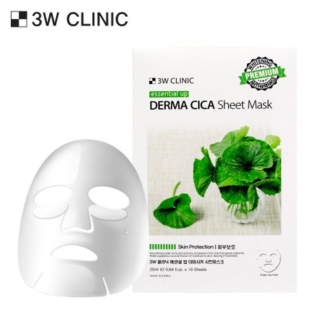 組合 10 片 DERMA CICA 面膜 ESSENTIAL UP 3W CLINIC 抗衰老臉頰