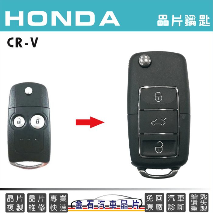 HONDA 本田 CRV 車鑰匙拷貝 汽車晶片 摺疊鑰匙 複製晶片鑰匙