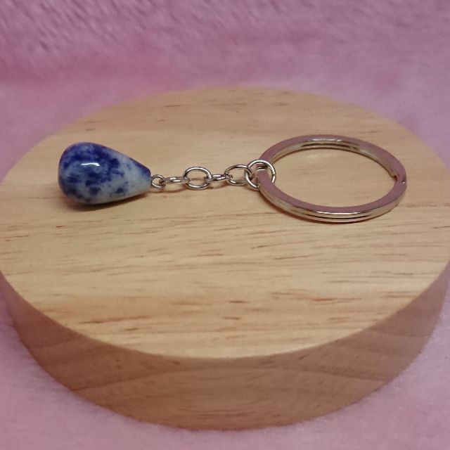 藍紋石鑰匙圈 藍紋石 蘇打石 方納石 水晶鑰匙圈