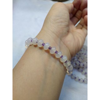 永續國際珠寶#*天然紫水晶+天然玉髓手鏈 重量:13.2 g