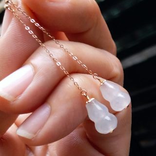 嗨，寶貝銀飾珠寶* 緬甸玉飾品☆18金玫瑰金飾品 簡約風 純淨潔白 氣質優雅 放光冰玻璃種葫蘆翡翠垂墜耳環 耳勾 特價