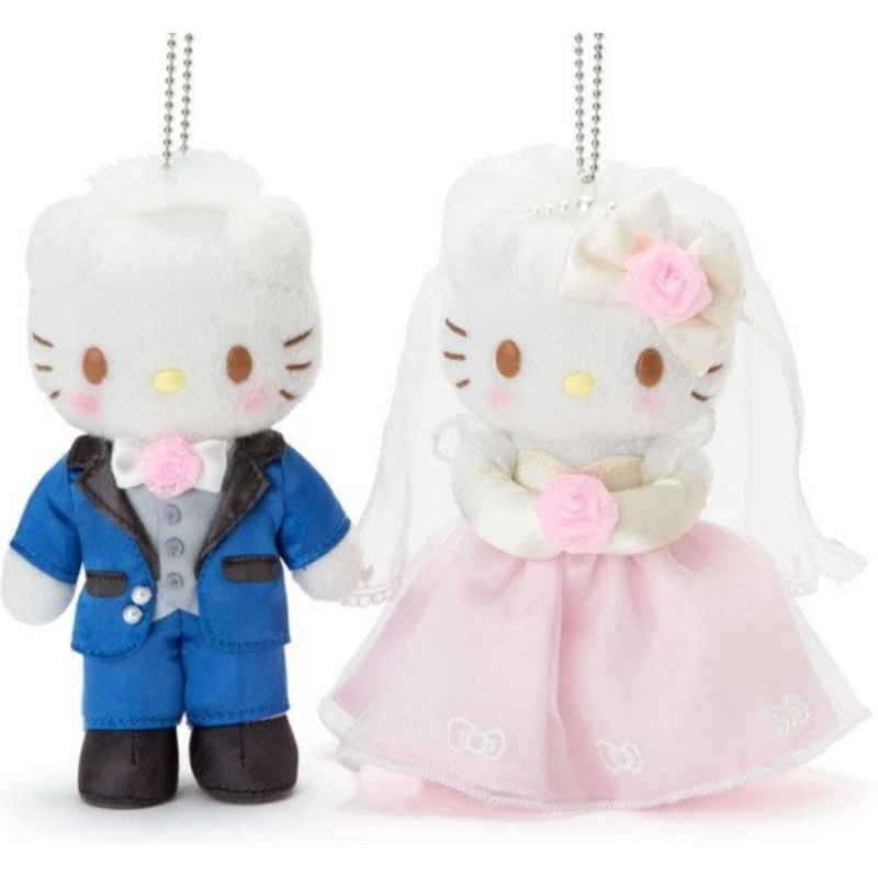 日本正版 三麗鷗 凱蒂貓 Hello Kitty 丹尼爾 絨毛娃娃吊飾 結婚 婚禮 收藏 有牌 現貨