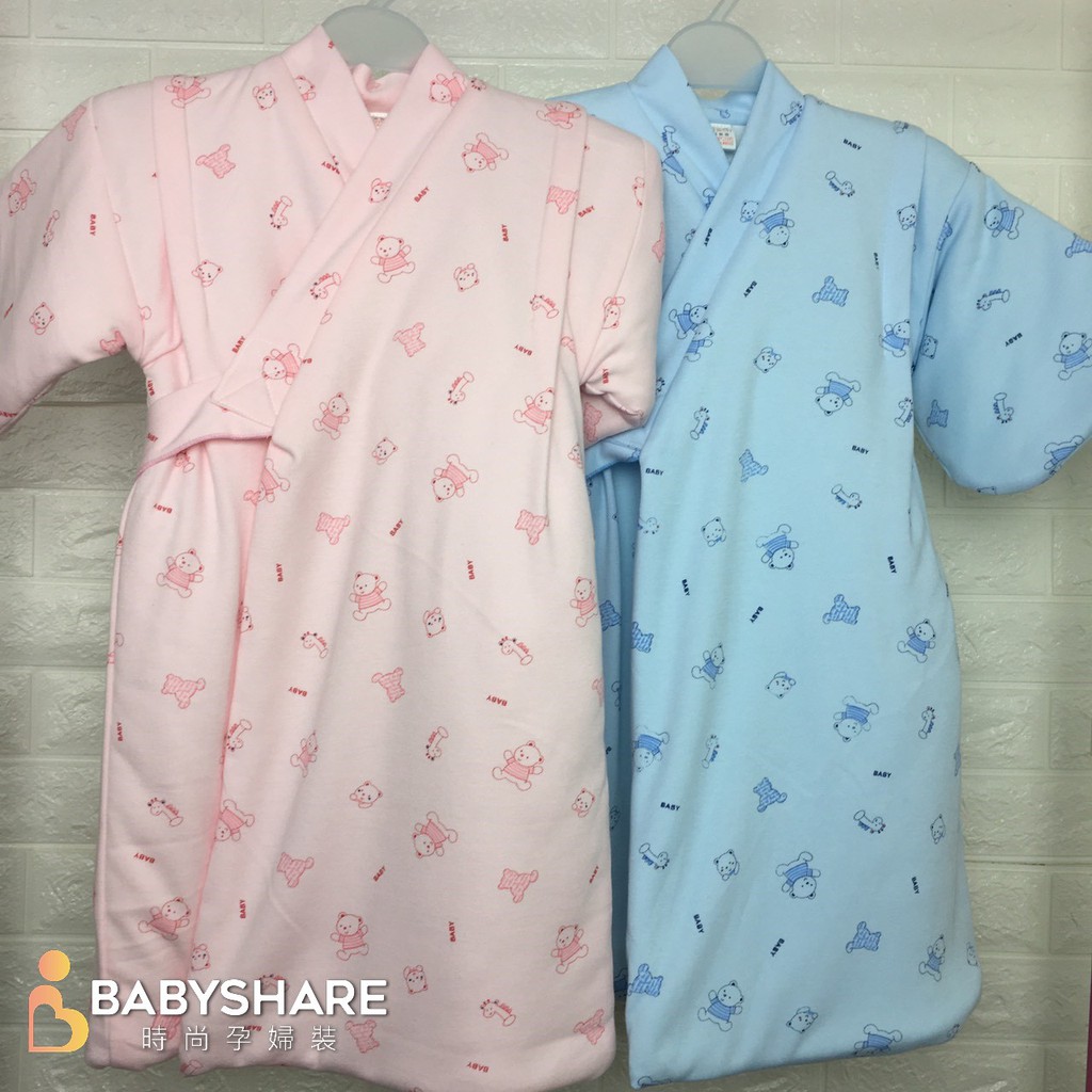台灣製 加厚鋪棉長日本和服 新生兒 嬰兒服 0至24月適穿 綁帶式 BabyShare時尚孕婦裝【TW8004】