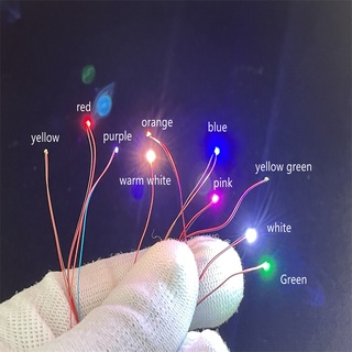 10 件裝 3v 0402 0603 0805 暖白色建築 SMD LED 燈,用於火車西洋鏡 DIY 玩具模型預焊微型