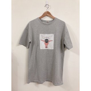 斷捨離 QueenShop 秋冬 長版 小豬 圖案 灰色 厚棉 上衣
