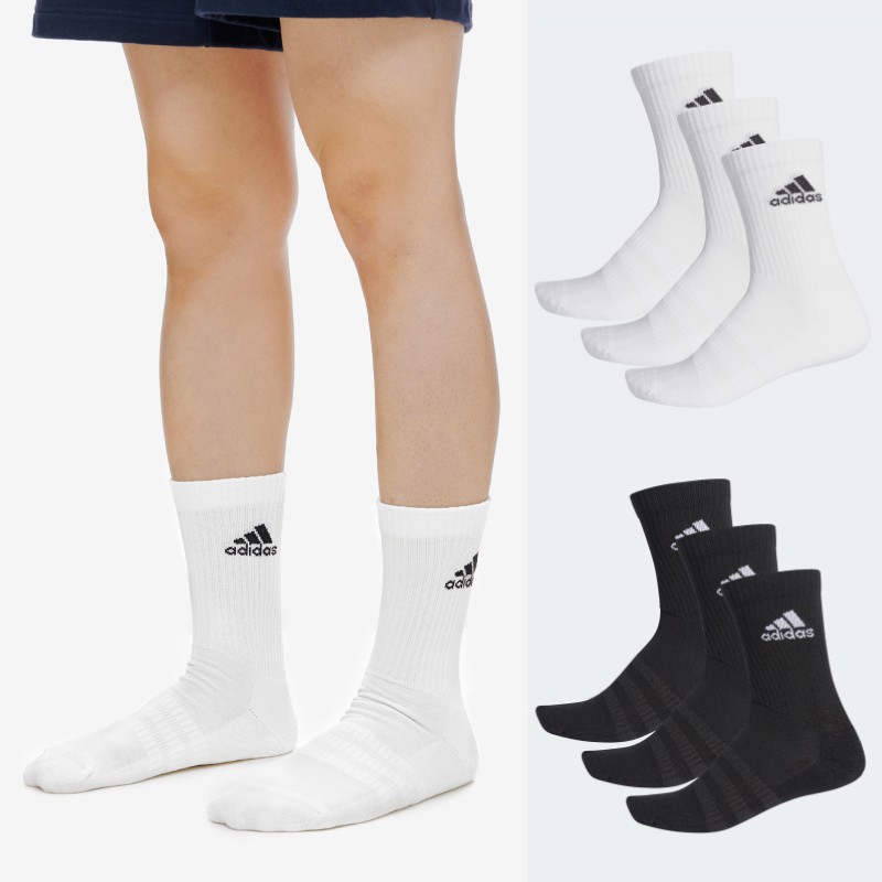 吉喆】現貨adidas CUSH CRW 3PP 基本款3雙入長襪半筒襪中筒襪DZ9356 DZ9357 | 蝦皮購物