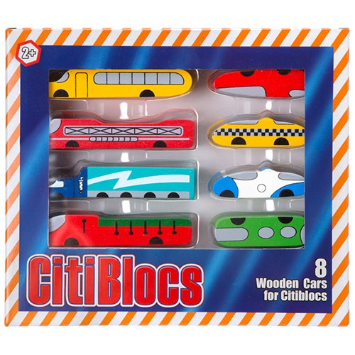 【美國CitiBlocs】骨牌創意積木-可愛車 童趣生活館總代理