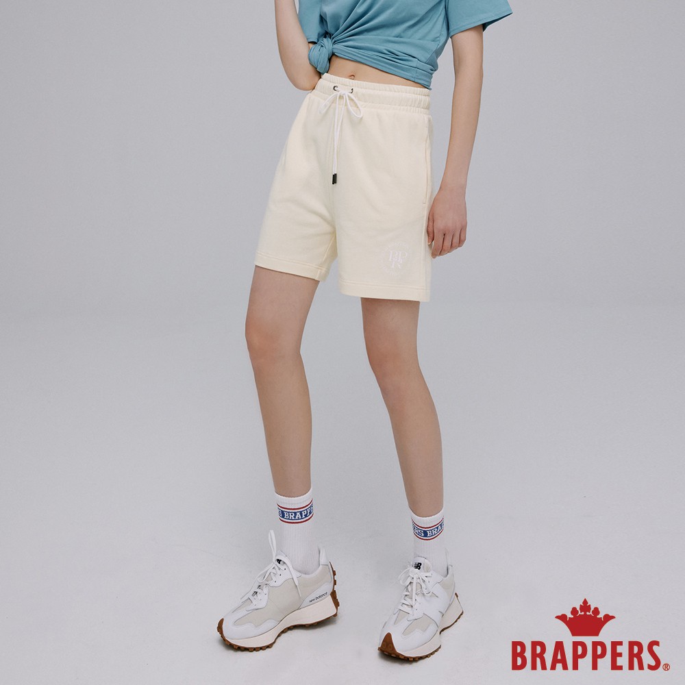 BRAPPERS 女款 「Wellbe系列」圓形LOGO印花休閒短褲-鵝黃