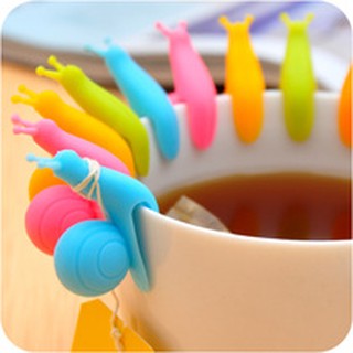 可愛蝸牛矽膠茶包掛夾 / 咖啡杯矽膠夾 泡茶用品(隨機色)