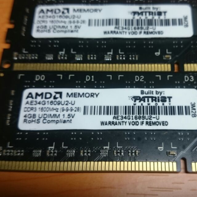 AMD Patrist DDR3 1600 8G(4G*2)