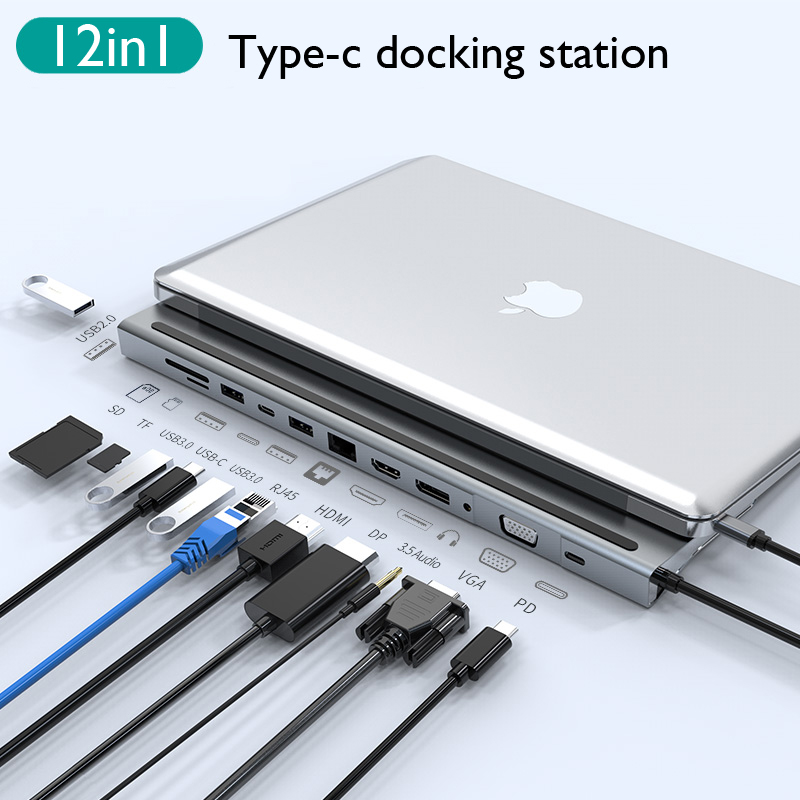Type-c 集線器 Macbook 筆記本電腦擴展塢 USB 3.1 轉 HDMI VGA DP USB RJ45 P