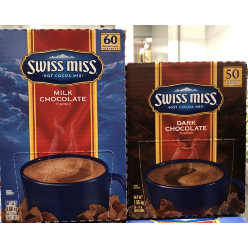 costco 好市多 Swiss Miss  即溶巧克力  香醇巧克力60包/牛奶巧克力50包 可可 香濃可可粉