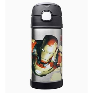 THERMOS 膳魔師 鋼鐵人兒童不銹鋼水壺 保冷瓶 360ml F4013IM6 兒童吸管水壺