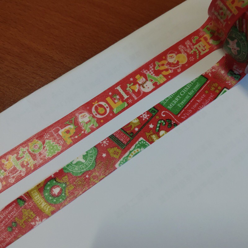 ✨分裝30公分✨聖誕節紙膠帶 聖誕老人 雪人 聖誕樹 禮物 現貨 裝飾花邊膠帶 DIY 可愛 手帳專用