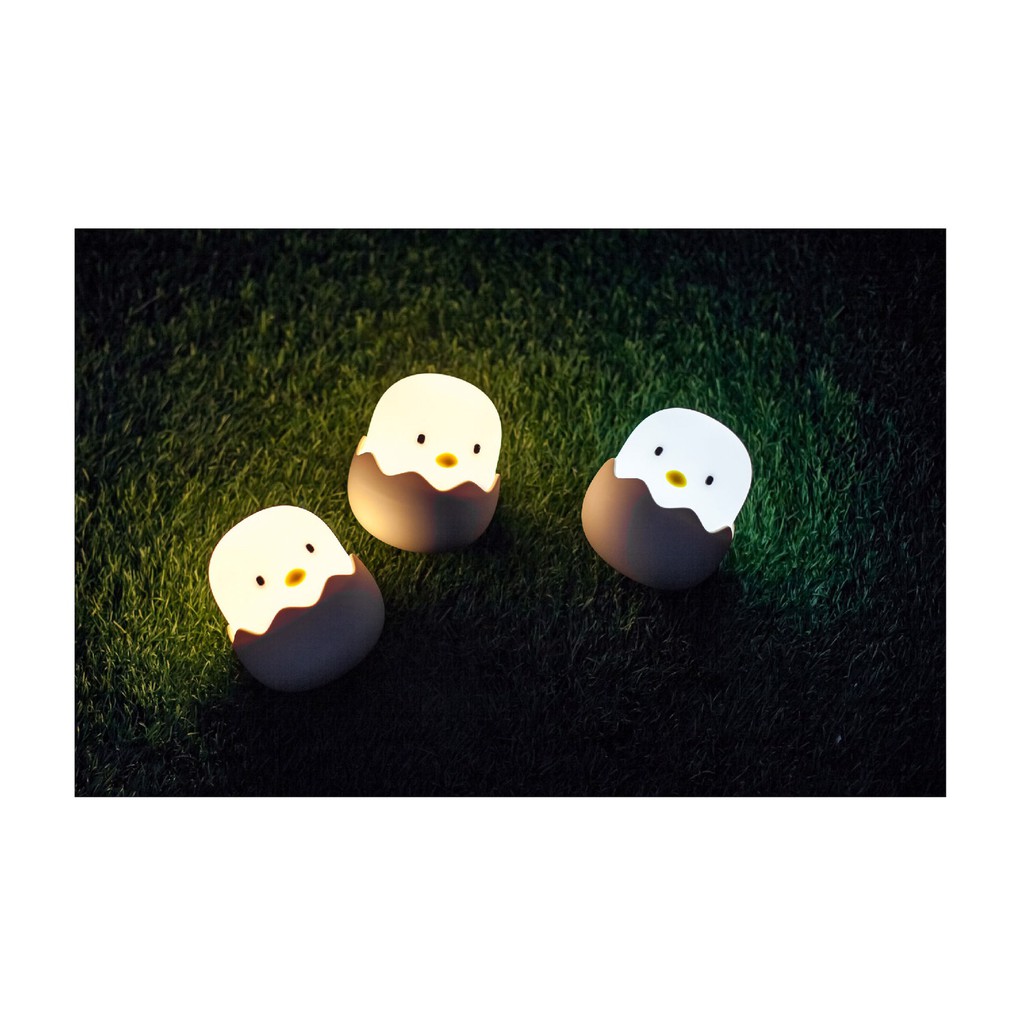 蛋殼雞矽膠拍拍燈USB小夜燈充電餵奶燈不倒翁卡通雞蛋兒童led檯燈