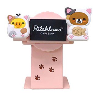 車之嚴選 cars go 汽車用品【RK257】Rilakkuma拉拉熊造型儀表板黏貼式360度迴轉智慧型手機架 附鐵架