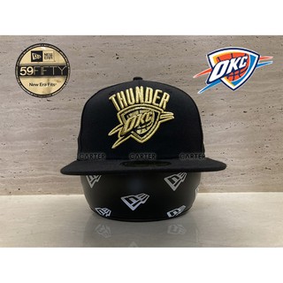 New Era NBA OKC Thunders Black/Gold 59Fifty 美國職籃奧克拉荷馬雷霆黑底金全封