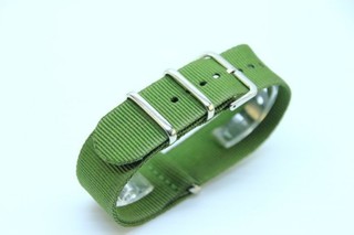 168錶帶配件/20mm綠色Nylon Watch Strap 尼龍;NATO zulu G10四環時尚軍