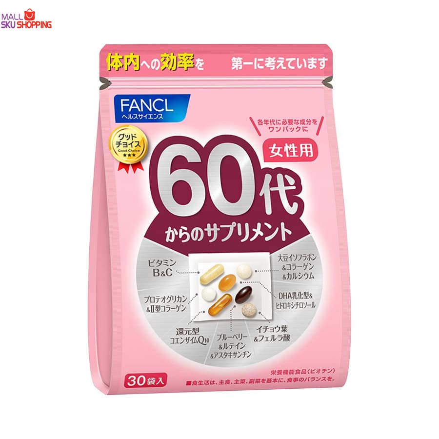 Fancl 芳珂60代女性 60代男士綜合營養維生素 每日營養包30小包 袋 蝦皮購物