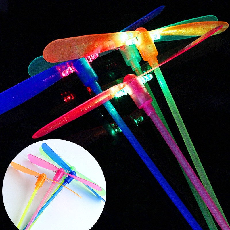 竹蜻蜓螺旋槳新奇塑料玩具 / LED 蜻蜓飛行旋轉玩具的孩子 / 傳統經典懷舊玩具