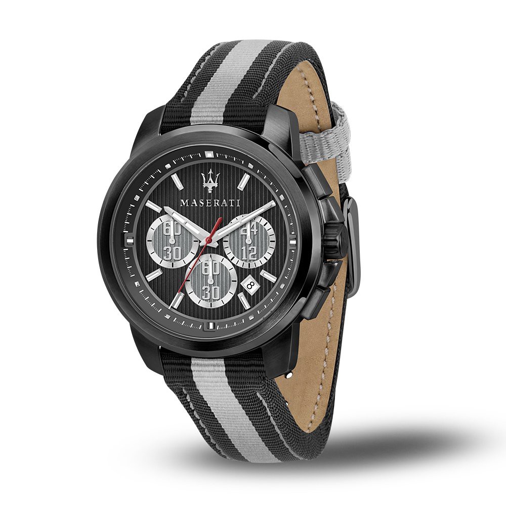 【Maserati 瑪莎拉蒂】三眼計時尼龍時尚腕錶-工業風/R8871637002/台灣總代理公司貨享兩年保固