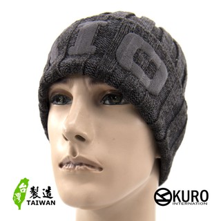 KURO-SHOP秋冬新品 深灰色AIO直紋針織帽