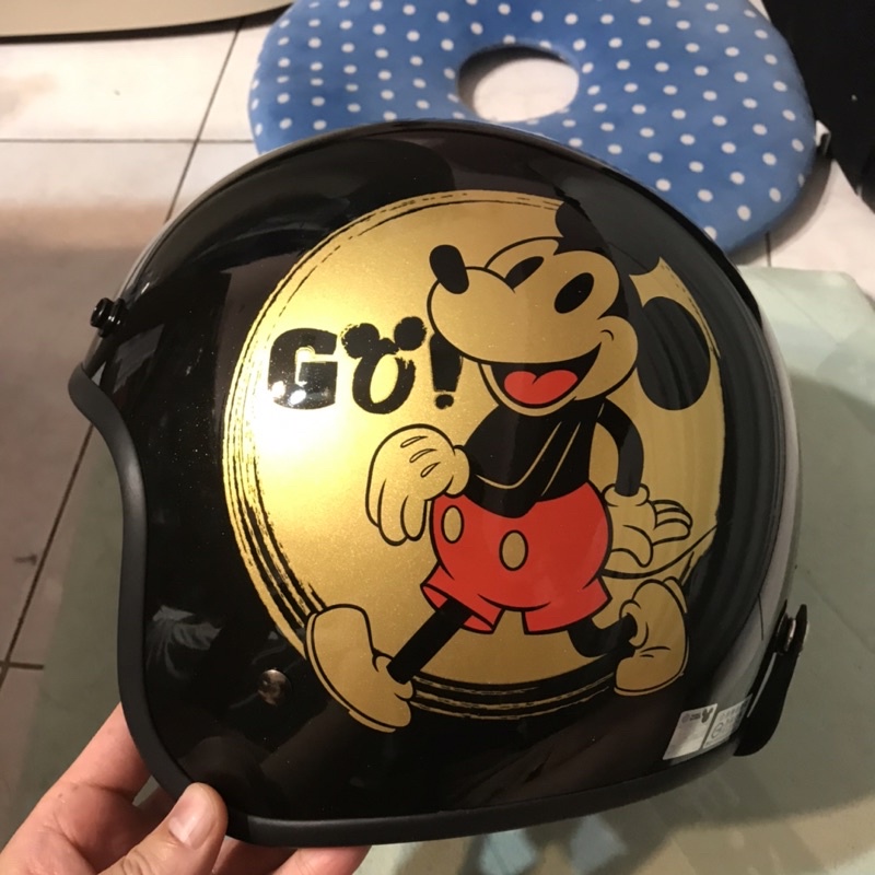 EVO 米奇 正版授權安全帽 現貨 復古金米奇 迪士尼 3/4 半罩 Mickey 迪士尼 安全帽