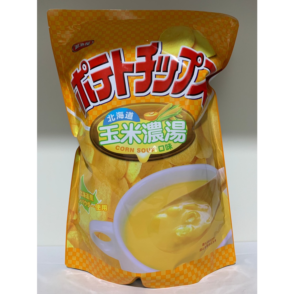 【好市多】湖池屋-平切洋芋片 北海道玉米濃湯口味（500公克 / 包）
