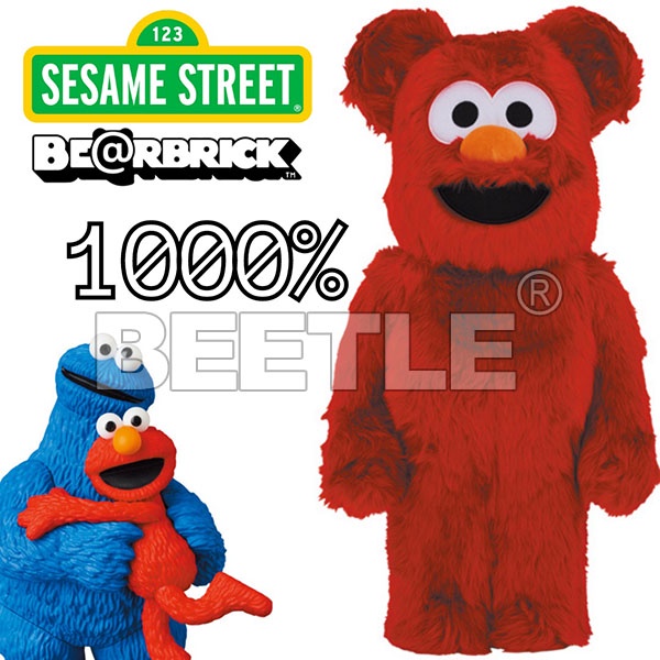 BEETLE BE@RBRICK ELMO COSTUME VER. 2.0 芝麻街 毛絨絨 庫柏力克熊 1000%