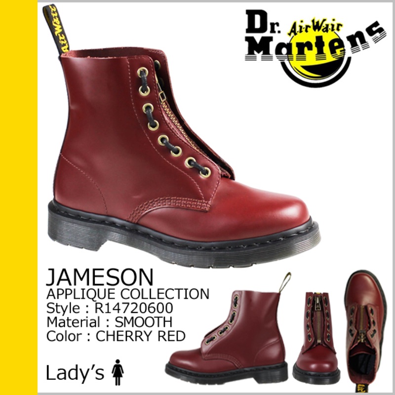 割愛😭Dr.martens Jameson 8孔 可拆拉鍊式 girl Red 紅