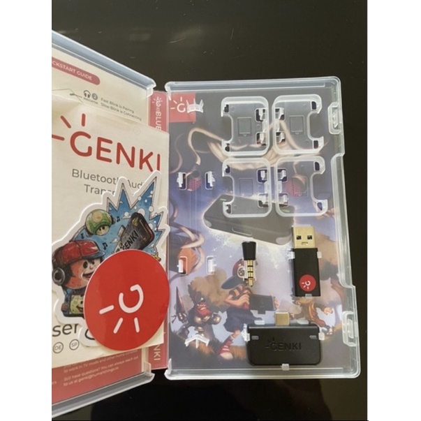 Switch 任天堂 GENKI藍芽音訊傳輸裝置 灰色 二手近全新