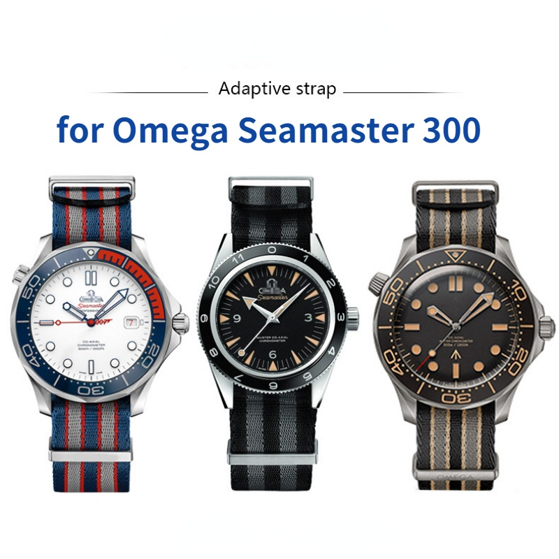 Omega 007 尼龍帆布錶帶海馬 300 Spectre Speedmaster 系列錶帶 20mm 手鍊