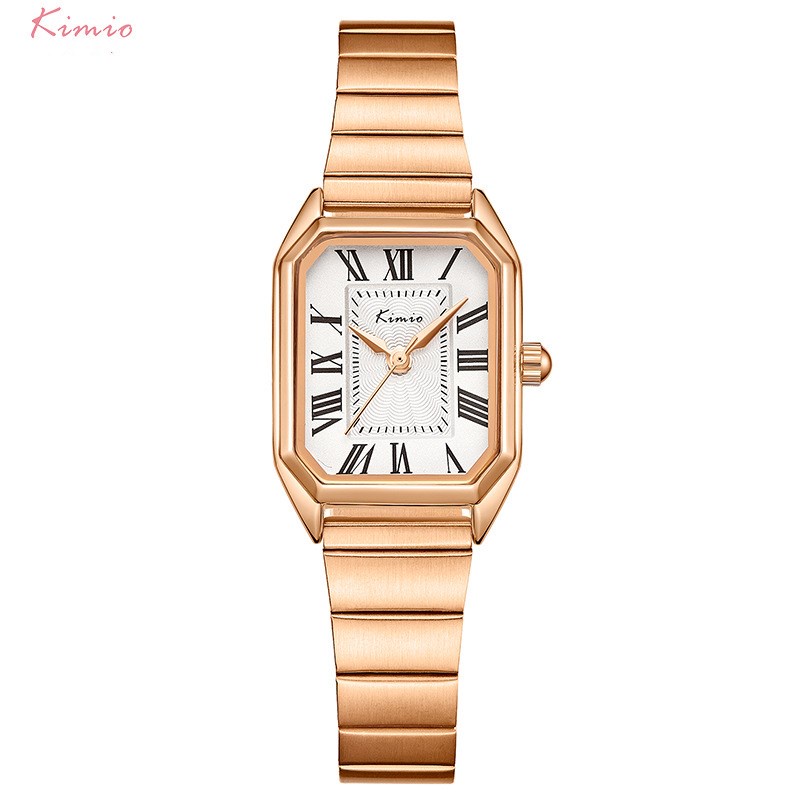 金米歐 kimio 鋼帶簡約長方形女士手錶 K6540