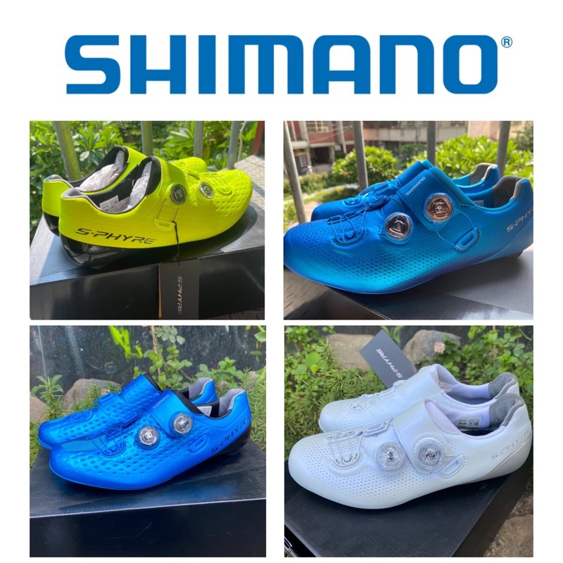 拜客先生－【SHIMANO】S-PHYRE RC9/RC901 藍/白/螢光黃 公路車競賽級旗艦車卡鞋 寬楦 零碼出清