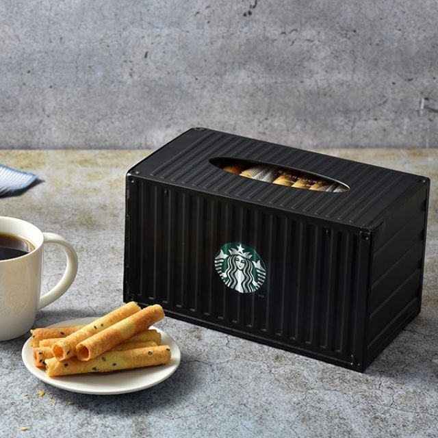 Starbucks 限量 星巴克貨櫃造型面紙盒 咖啡兌換卷