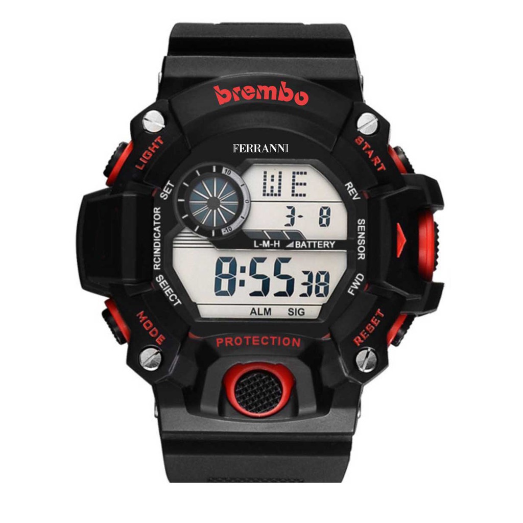 【嘉煌車業】BREMBO 手錶 電子錶 限量黑底紅運動計時器 B卡手錶