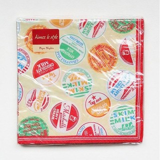 Aimez le style 德製餐巾紙 10入 / 牛奶瓶蓋-紅 (00095)
